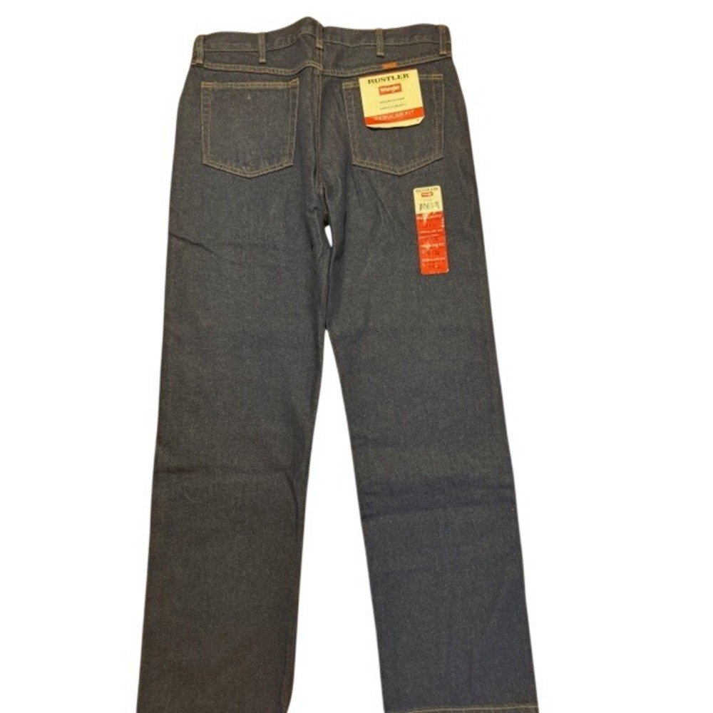 Rustler by‎ Wrangler Mens Regular Fit Straight Leg Heavyweight Denim Jeans 36x32